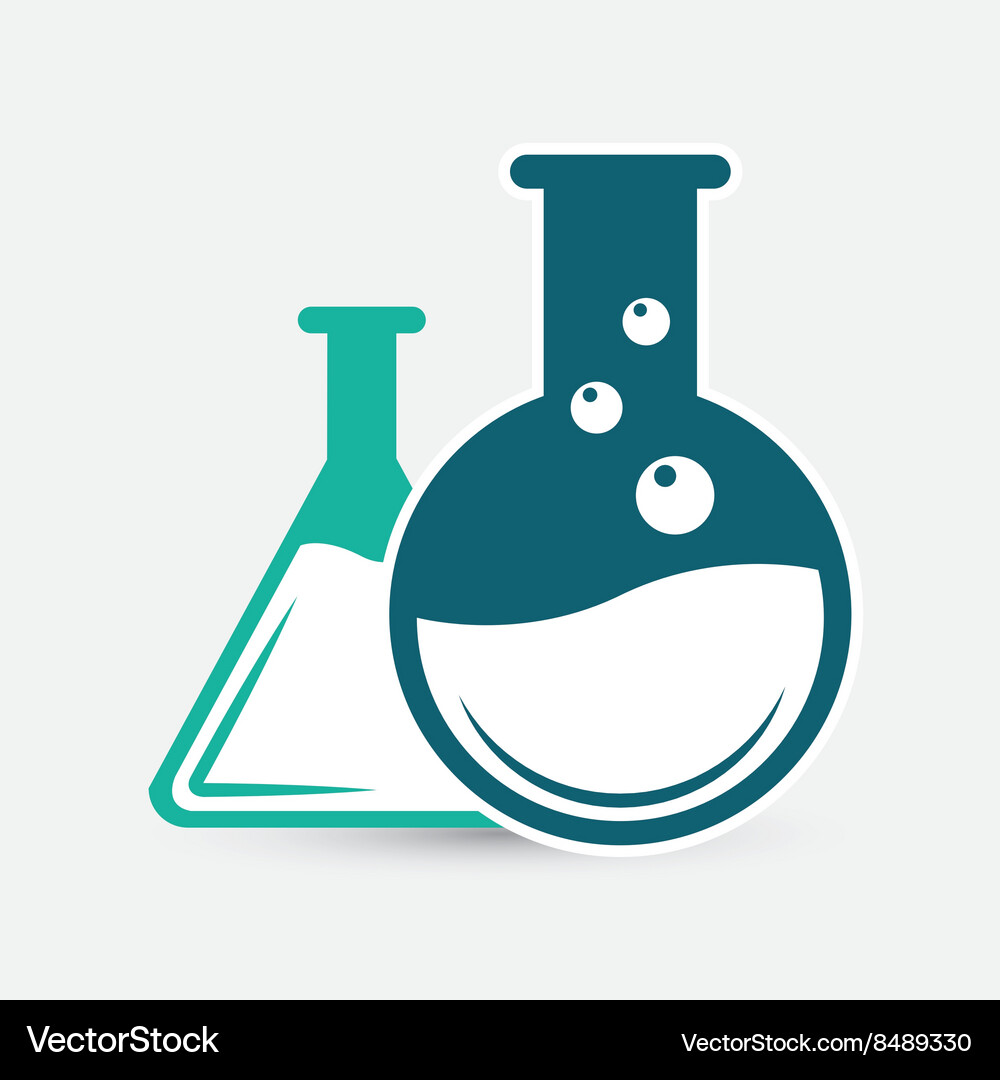 Laboratory flask over white background Vector Image
