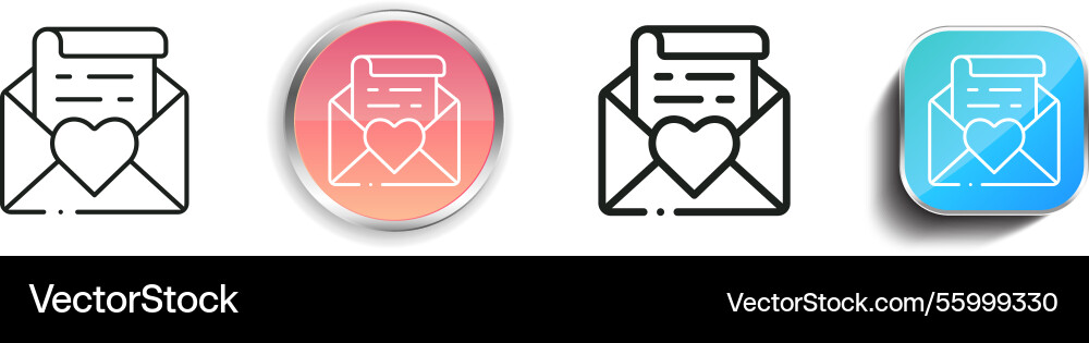Letter icon thin linear regular and button style Vector Image