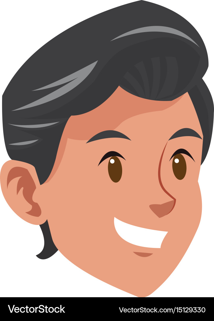 Man character face avatar style portrait vector image