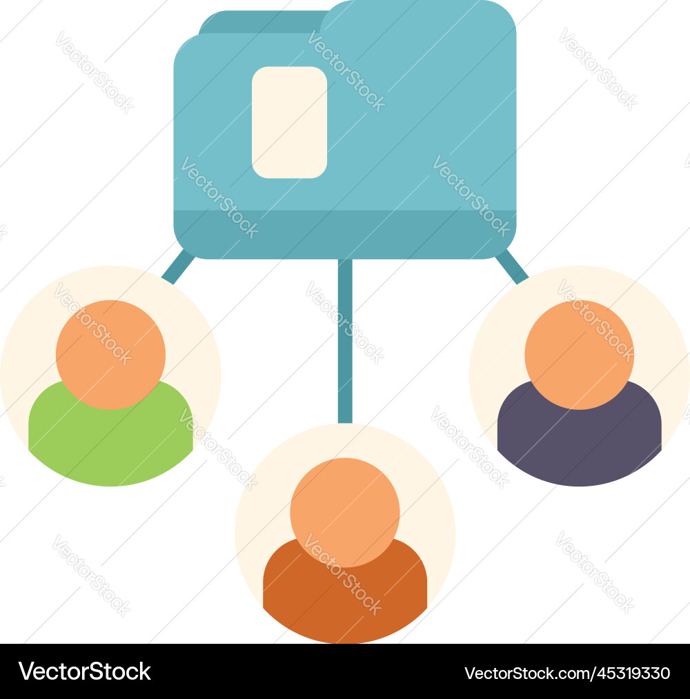 Network database icon flat platform system vector image