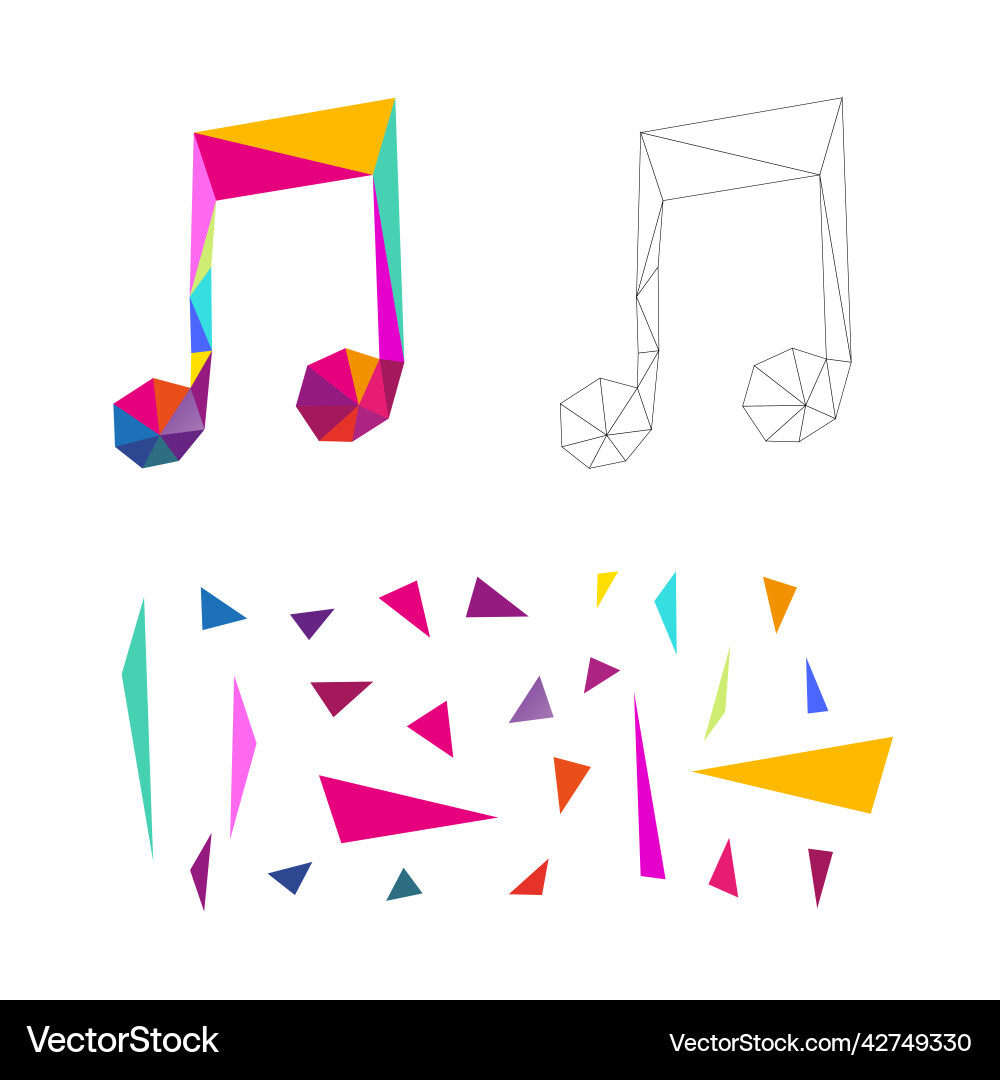 Polygonal puzzle game constructor from triangles Polygonal puzzle game constructor from triangles vector image
