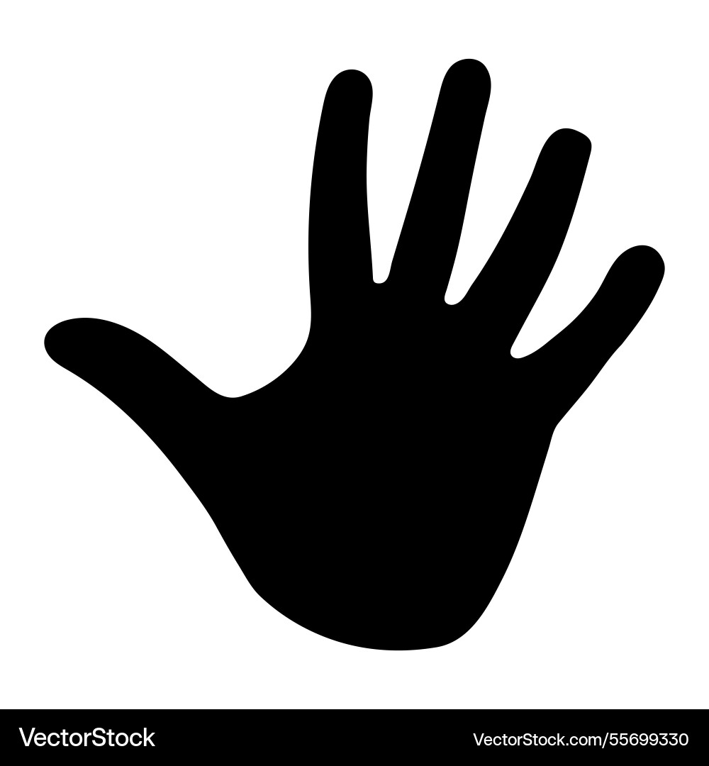 Sleek schwarz offene Hand freundliche Geste in einfachen Vektorbild