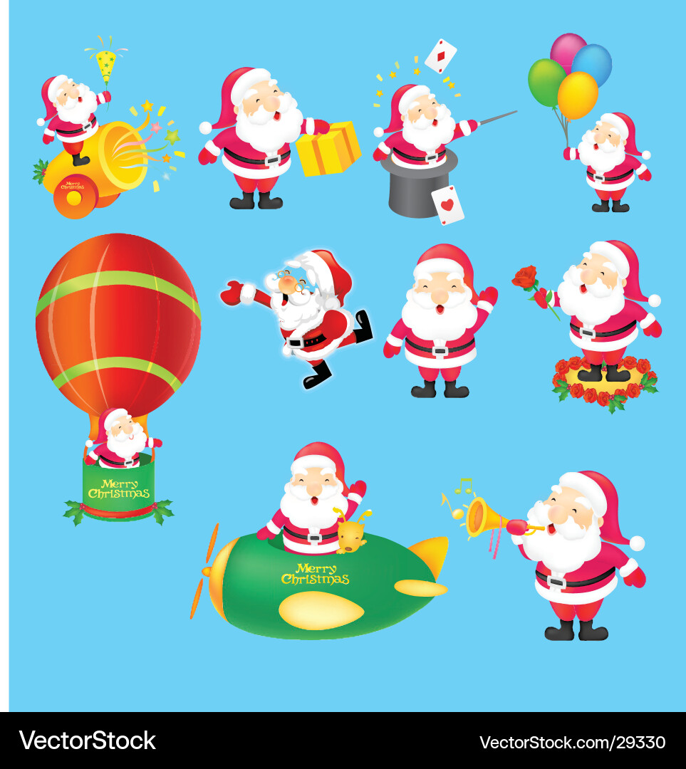 Weihnachtsmann Kollektion Vektorbild
