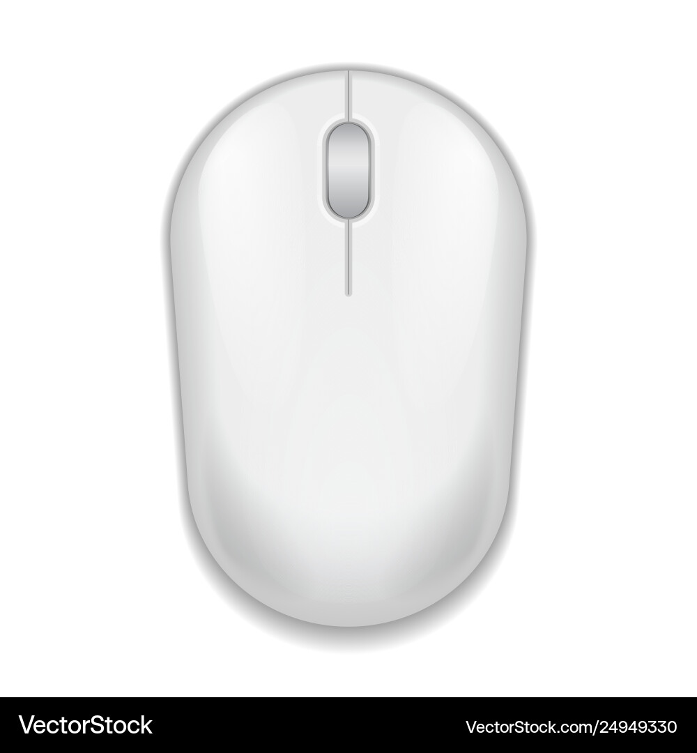 White realistic computer mouse White realistic computer mouse vector image