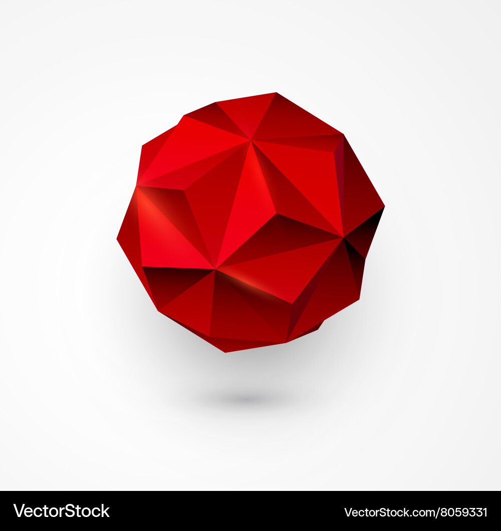 Abstract polygon shape low poly sphere vector image