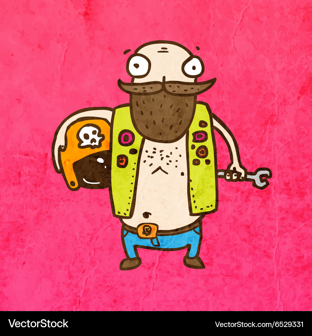 Biker man cartoon Vector Image