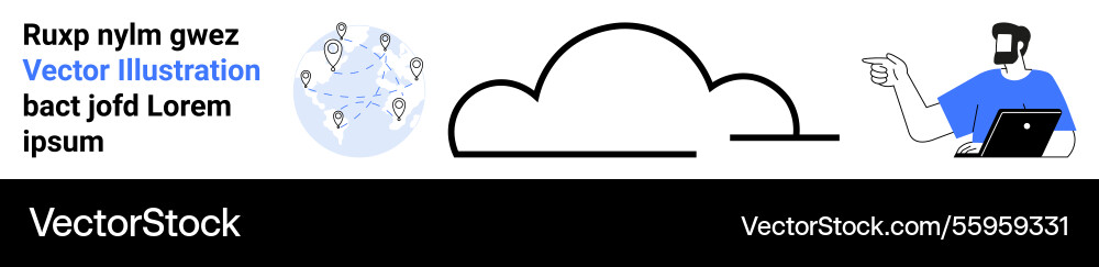 Cloud computing concept with user and connected Cloud computing concept with user and connected Vector Image