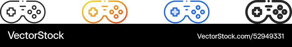 Game controller iconthin linear gradient blue vector image