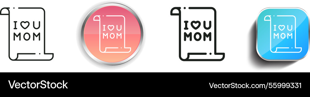 Letter icon thin linear regular and button style Letter icon thin linear regular and button style vector image