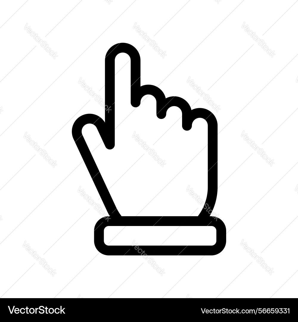 Outline hand pointer icon with index finger Outline hand pointer icon with index finger vector image