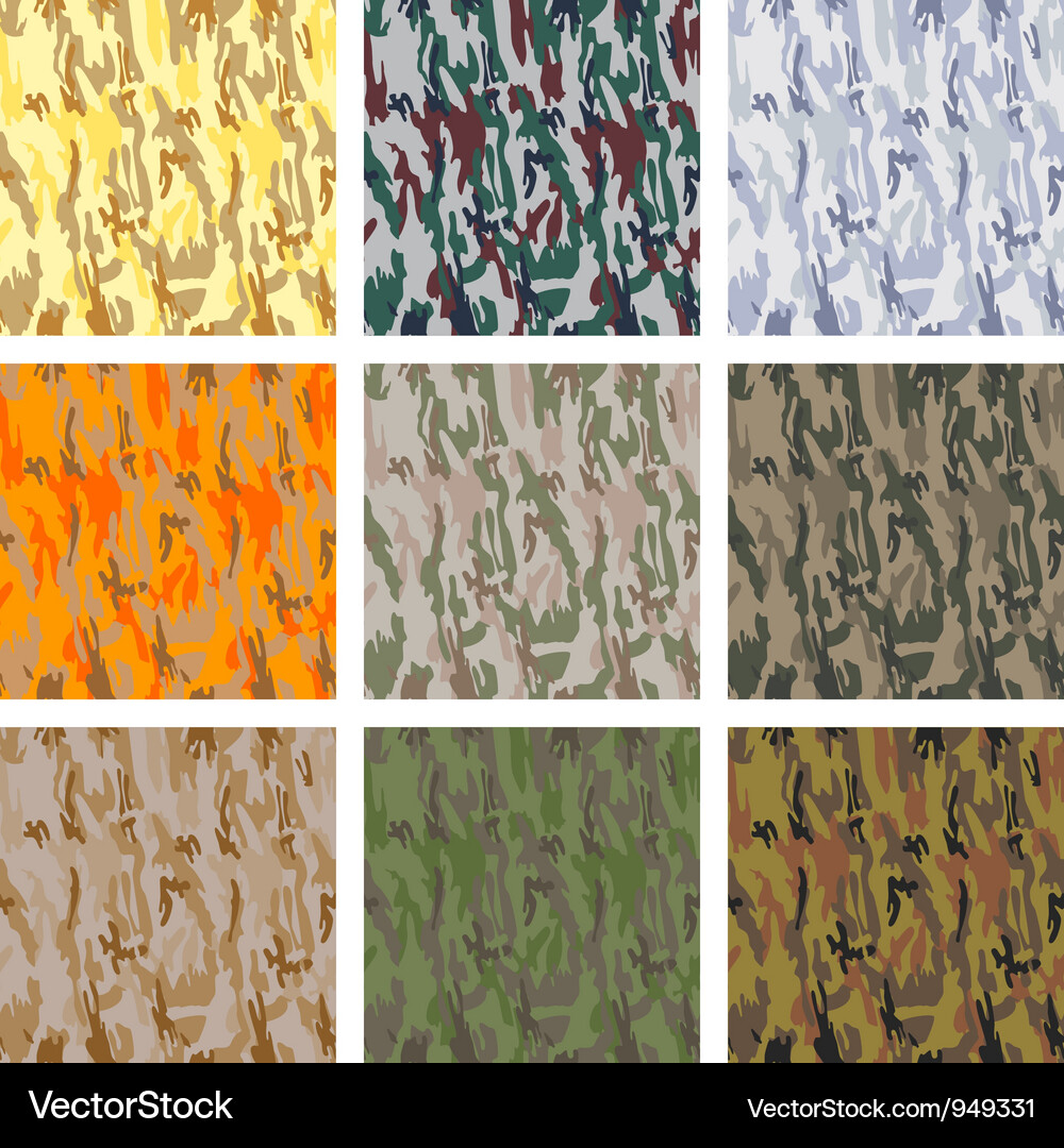 Seamless Camouflage Patterns Collection Vector Image