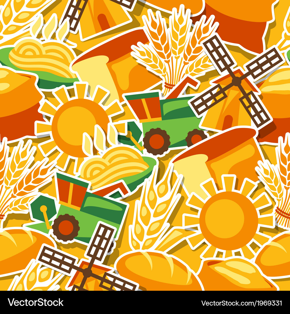 Seamless pattern with agricultural objects Vector Image
