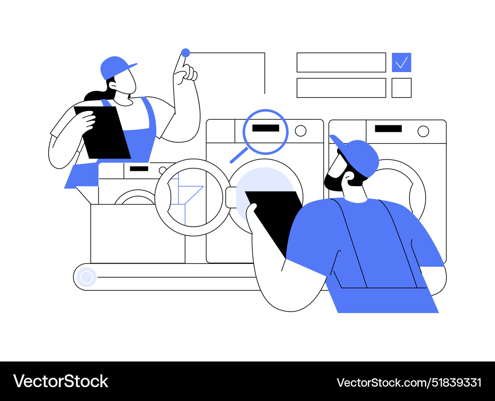 Testing of complete appliance abstract concept Vector Image