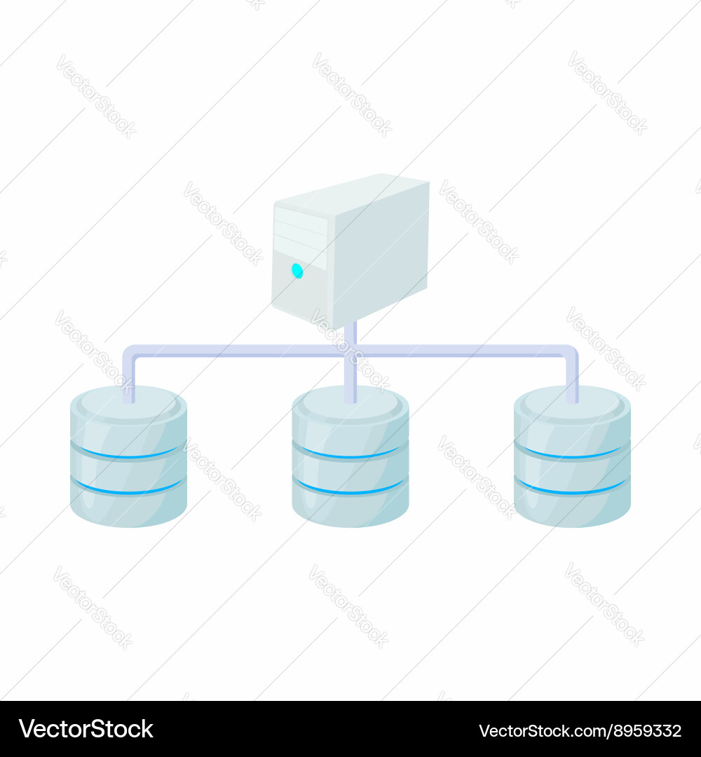 Computer network database icon cartoon style Vector Image