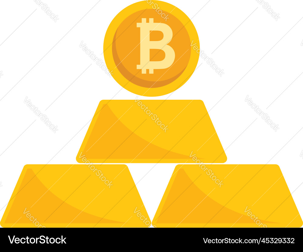 Cryptocurrency gold bar icon flat crypto – Royalty-Free Vector | VectorStock