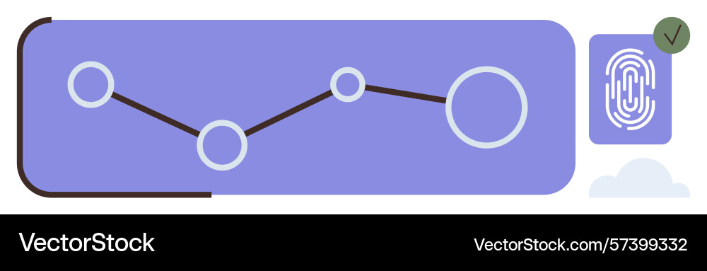 Data connection path with fingerprint Data connection path with fingerprint vector image