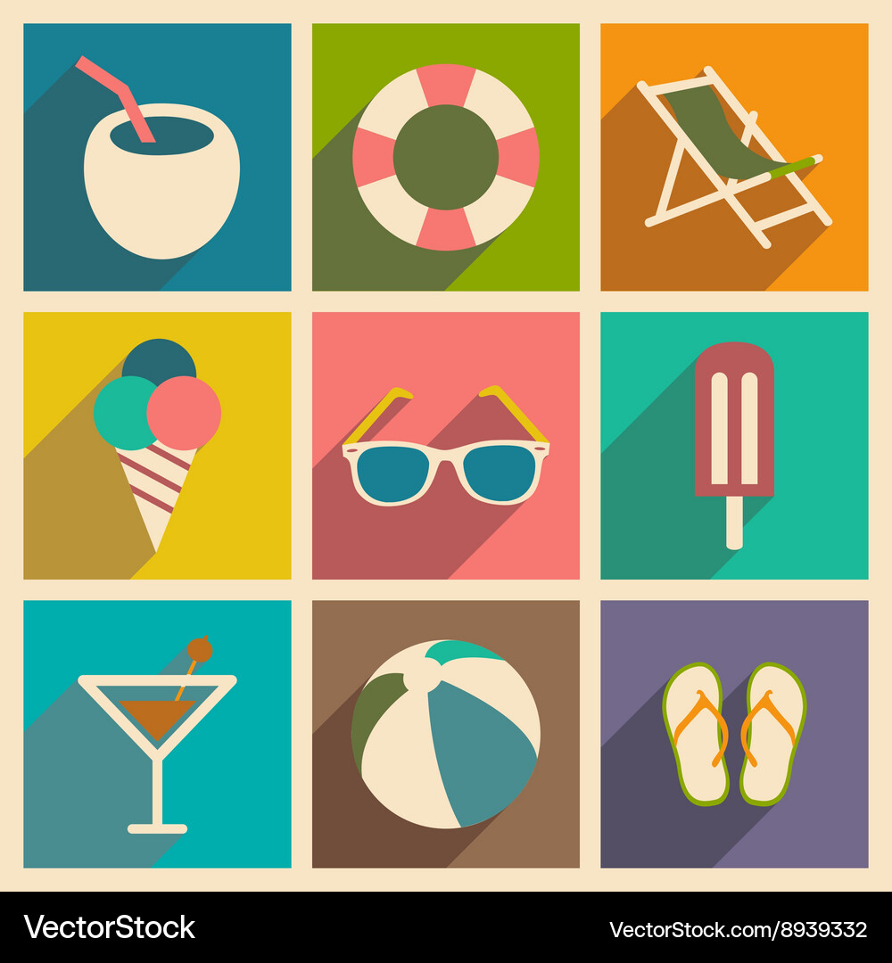 Flat with shadow concept and mobile application Vector Image