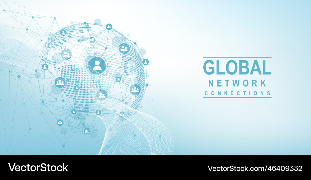 Global network connection concept big data Global network connection concept big data vector image