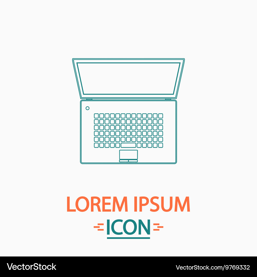 Netbook computer symbol Vector Image