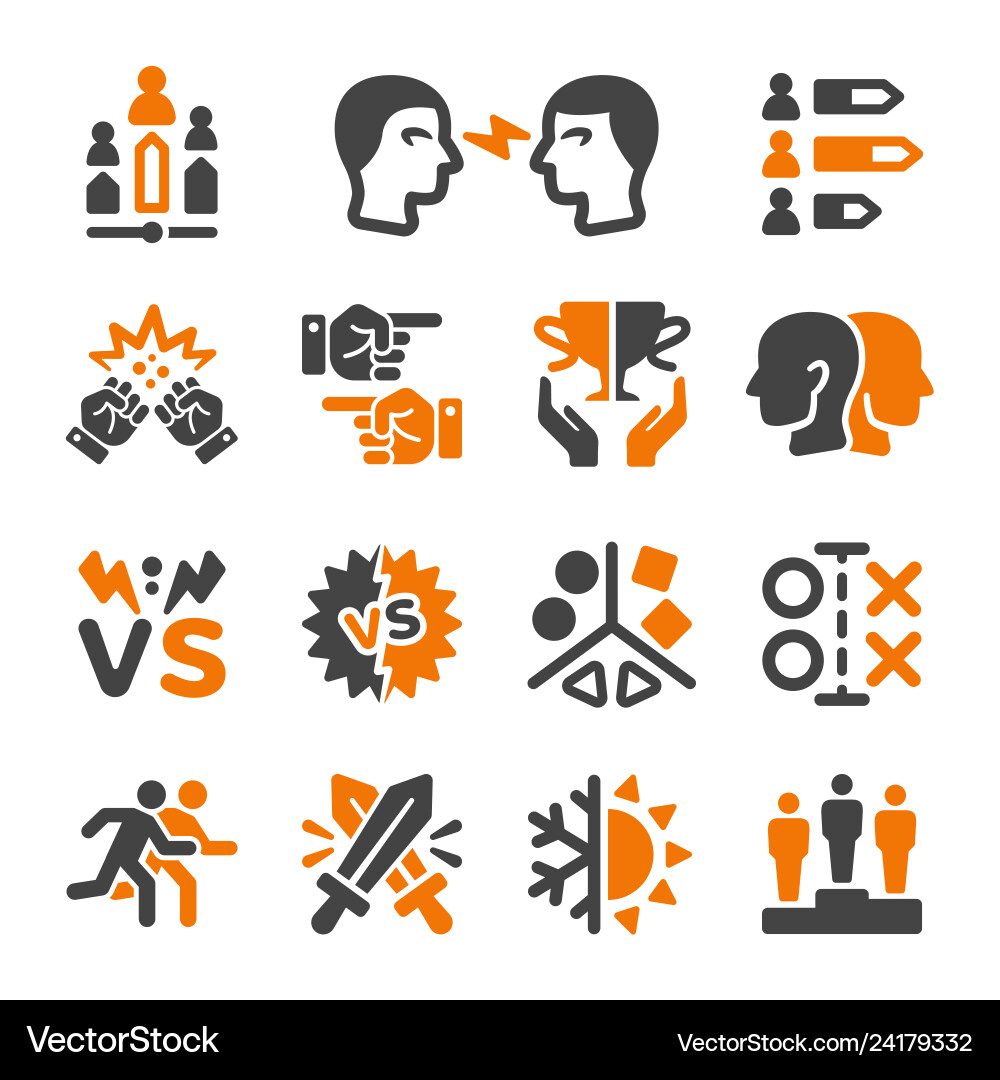 Rival icon set vector image