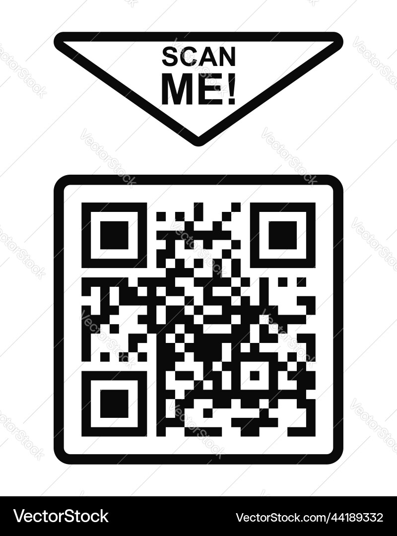 Scan me icon qr code in square frame template Scan me icon qr code in square frame template vector image