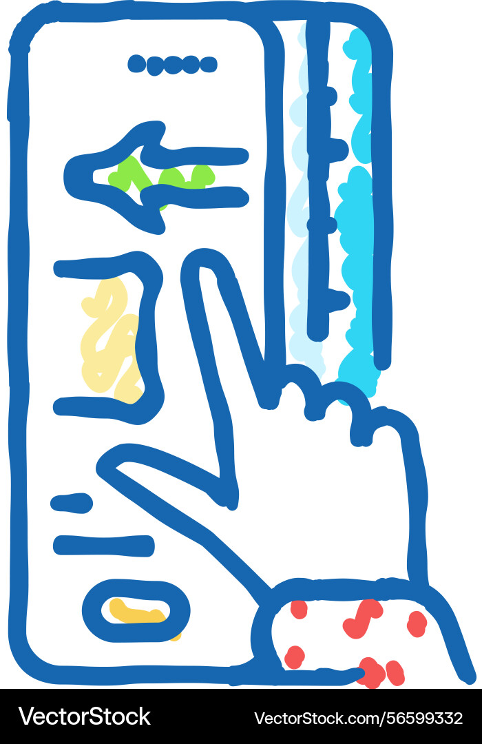 Ui animation ux design icon doodle vector image