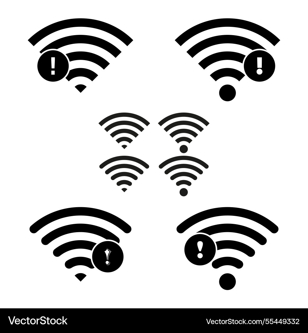 Wi fi error icon wireless connection issue Wi fi error icon wireless connection issue vector image
