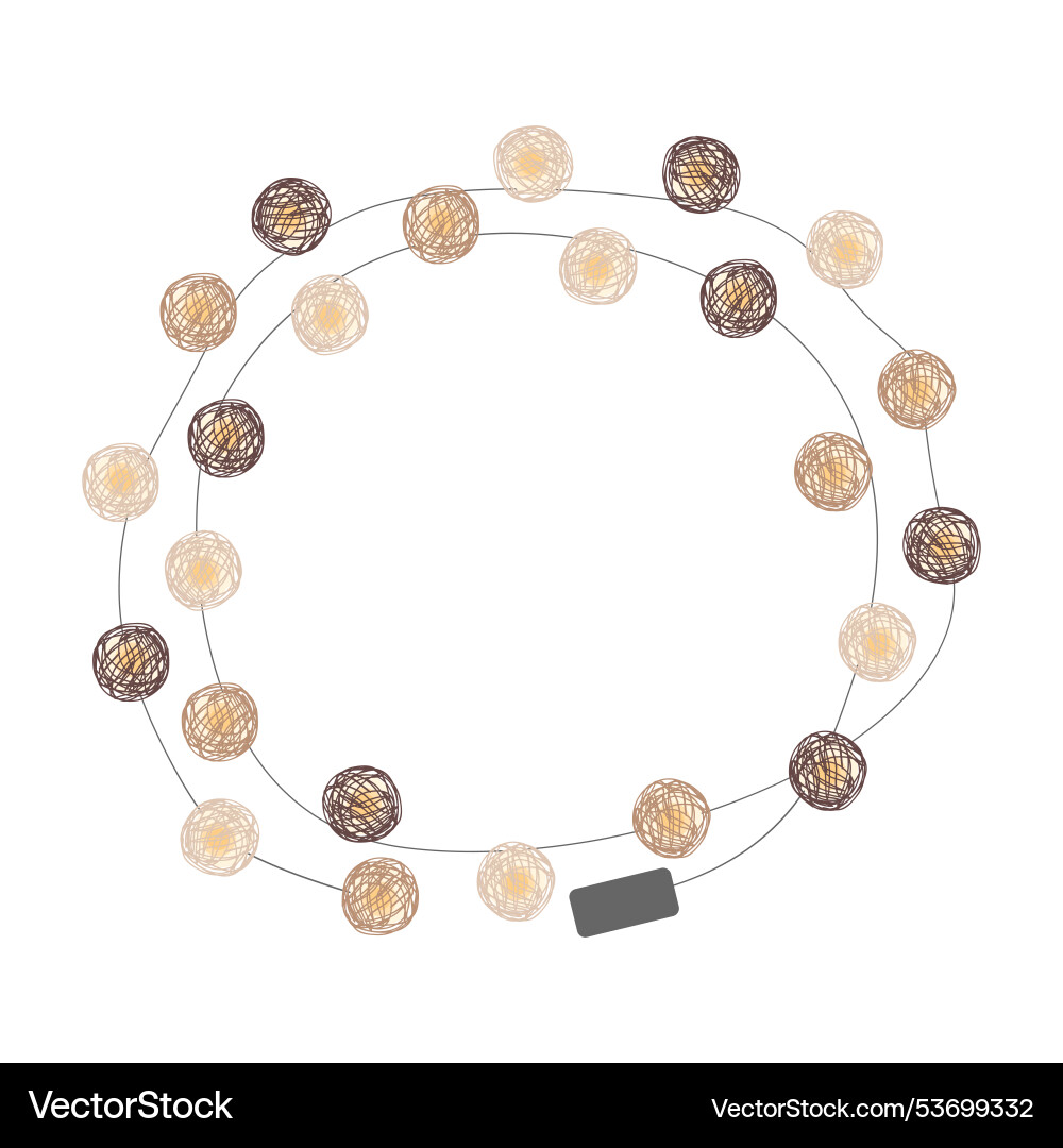 Xmas light bulbs round shape frame string lights Xmas light bulbs round shape frame string lights vector image