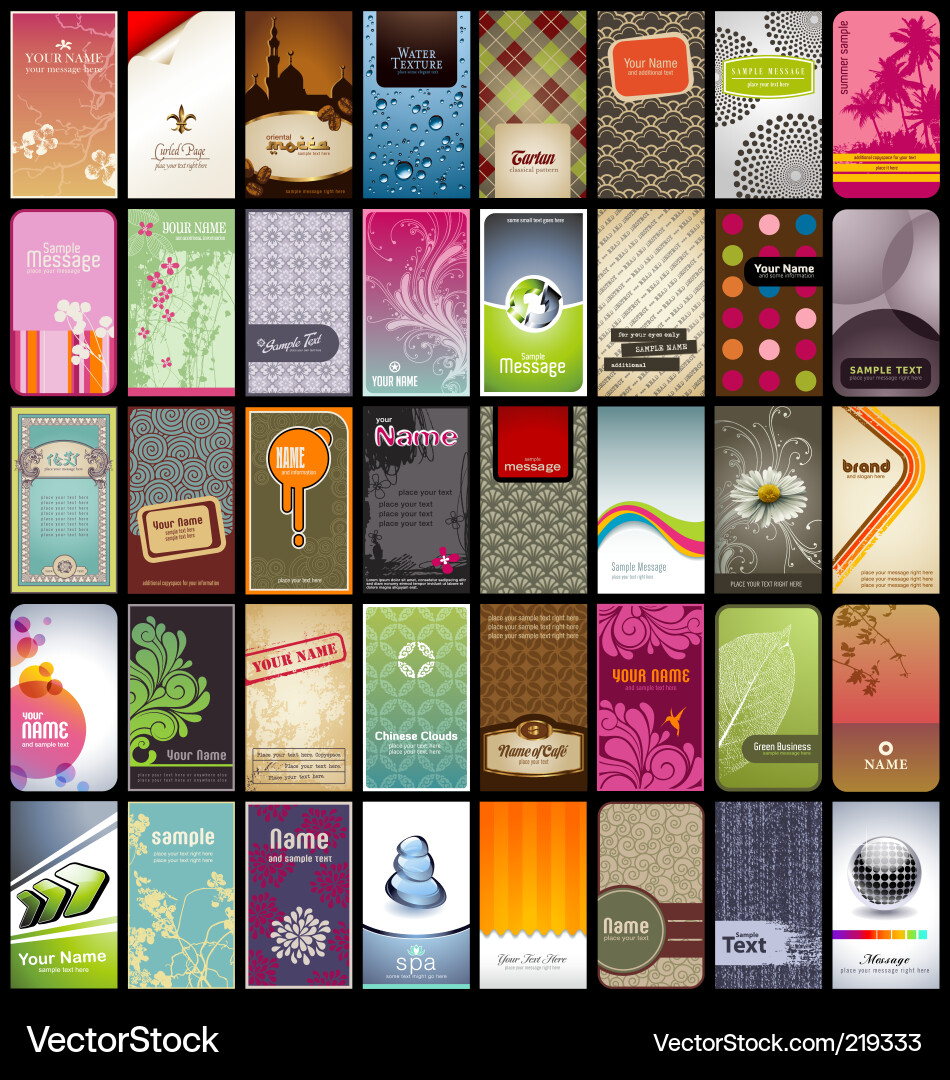Business Card Collection - Diverse Styles vector image