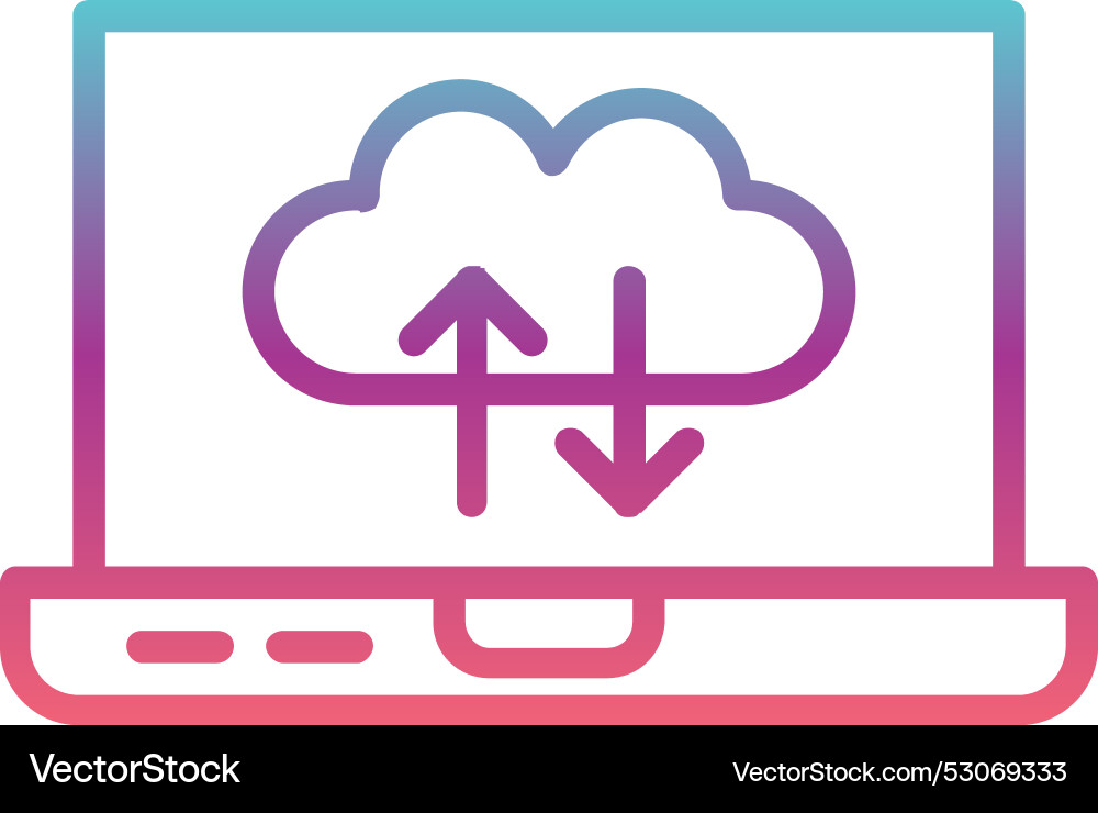 Cloud computing line gradient design vector image