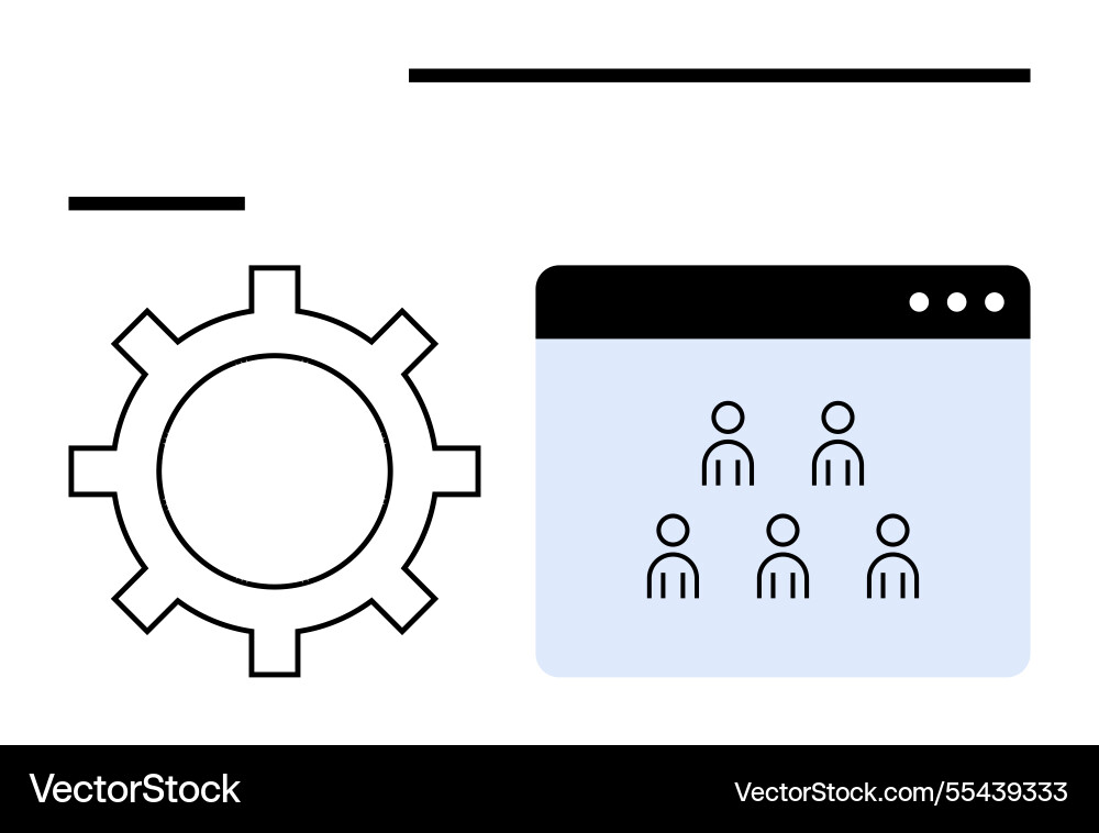 Collaborative work process with team structure Collaborative work process with team structure vector image