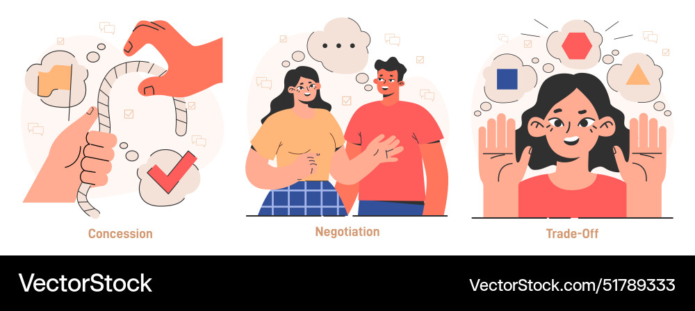 Compromise set finding common ground and search Compromise set finding common ground and search vector image