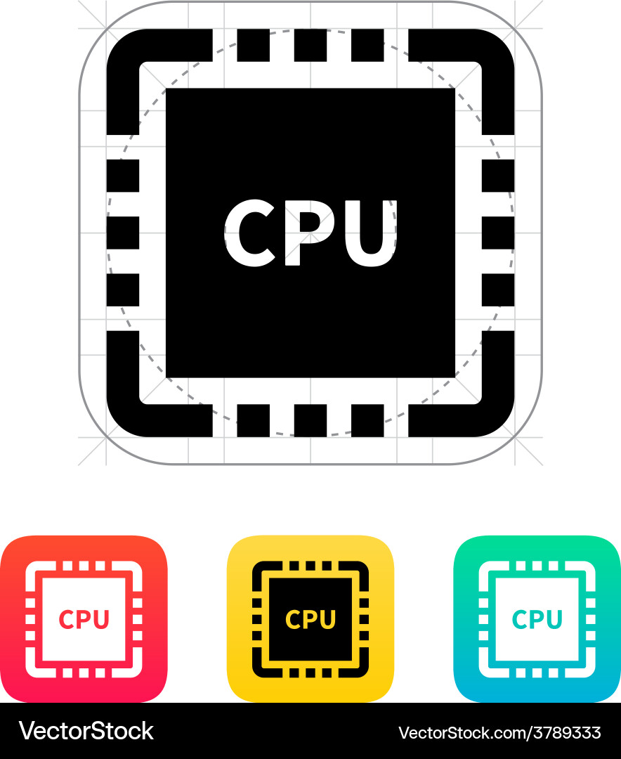 Cpu with name icon vector image