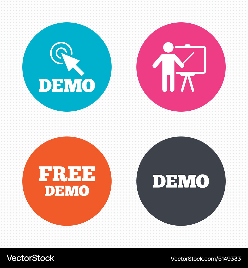 Demo with cursor icon presentation billboard Vector Image