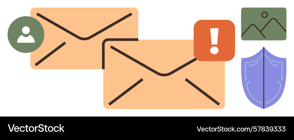 Email communication and alert with security Email communication and alert with security vector image