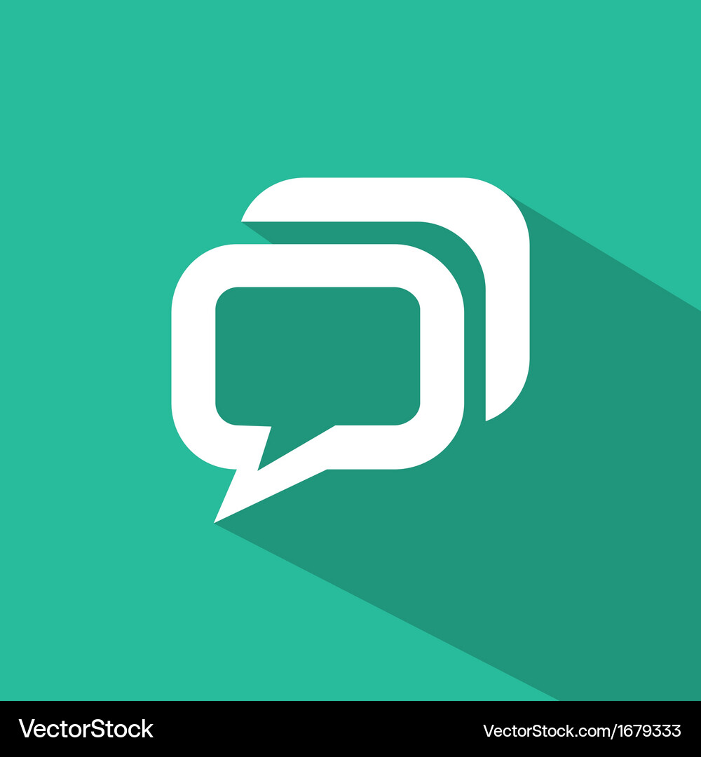 Message Icon with Long Shadow Vector Image
