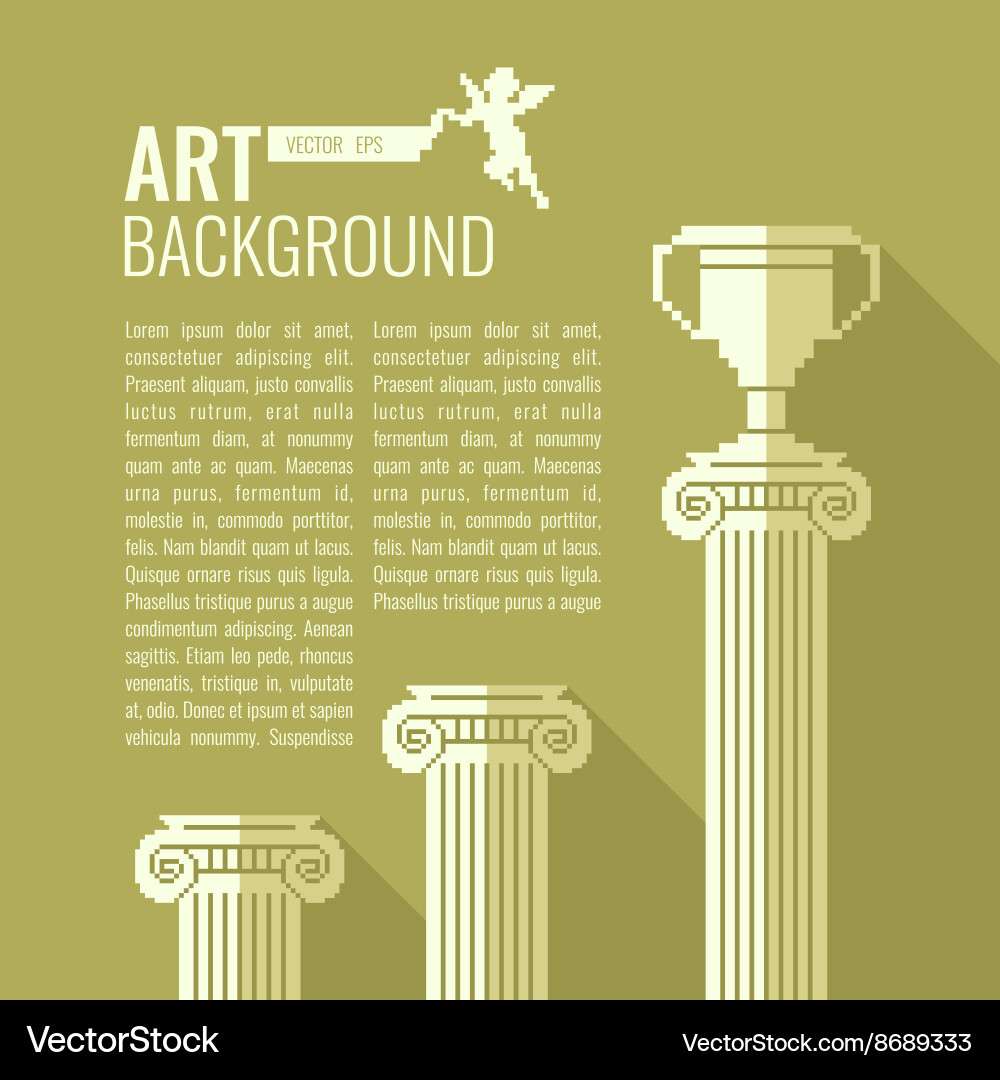 Pixel graphics background for text column cup vector image