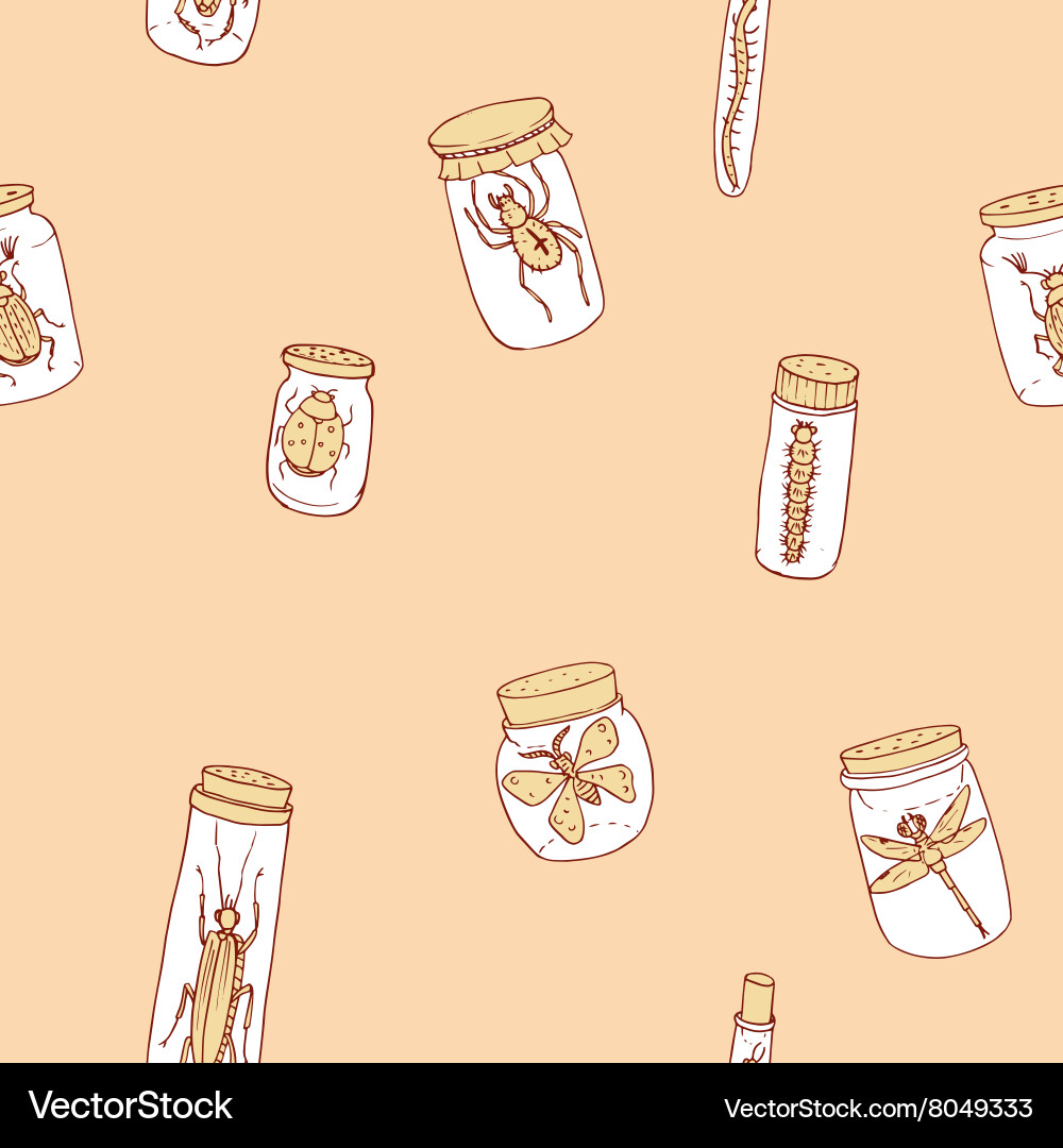 Seamless pattern with insects vector image