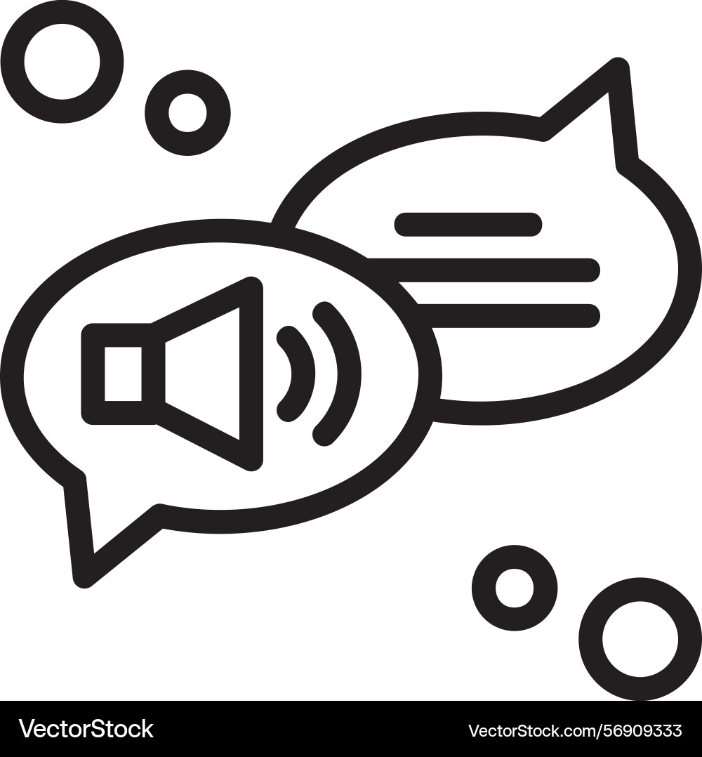 Text-to-speech linear style icon design vector image