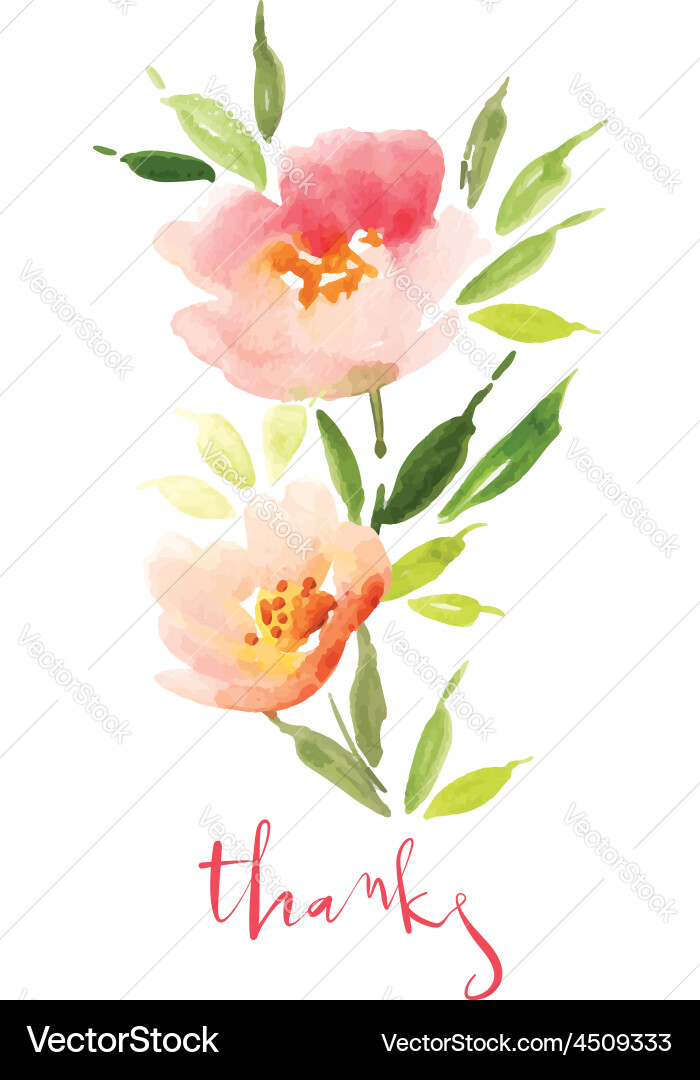 Watercolor Floral Wreath vector image