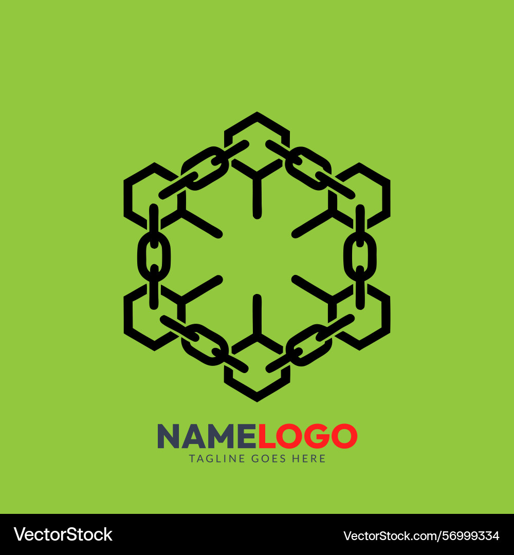A-chain-linked-hexagonal Vector Image