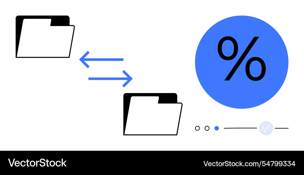 Data transfer and percentage analysis with file Data transfer and percentage analysis with file vector image