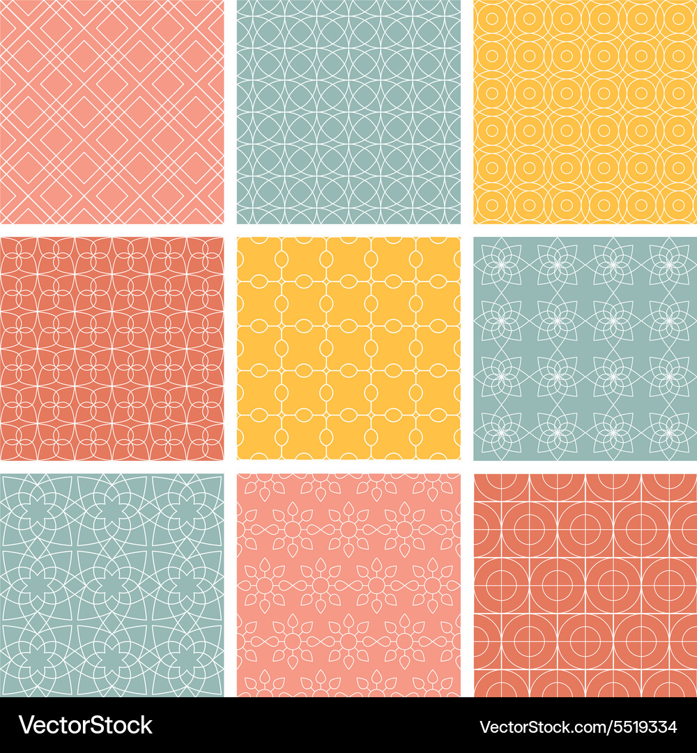 Geometric patterns set of seamless Vector Image