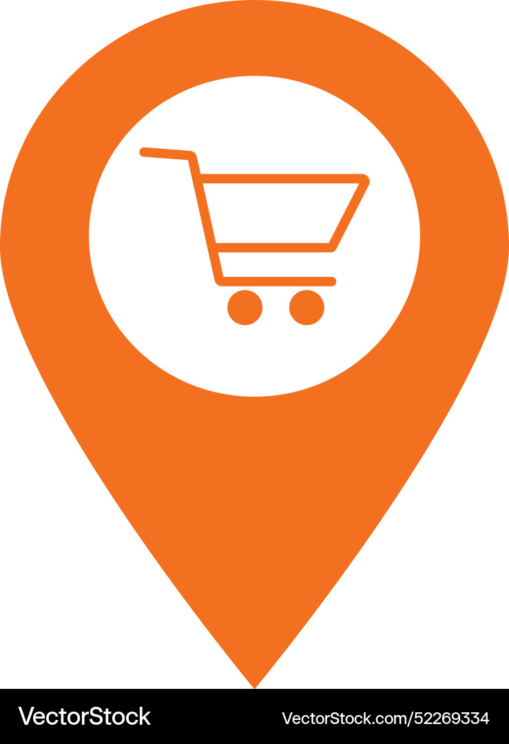 Map pointer with shopping cart icon Map pointer with shopping cart icon vector image