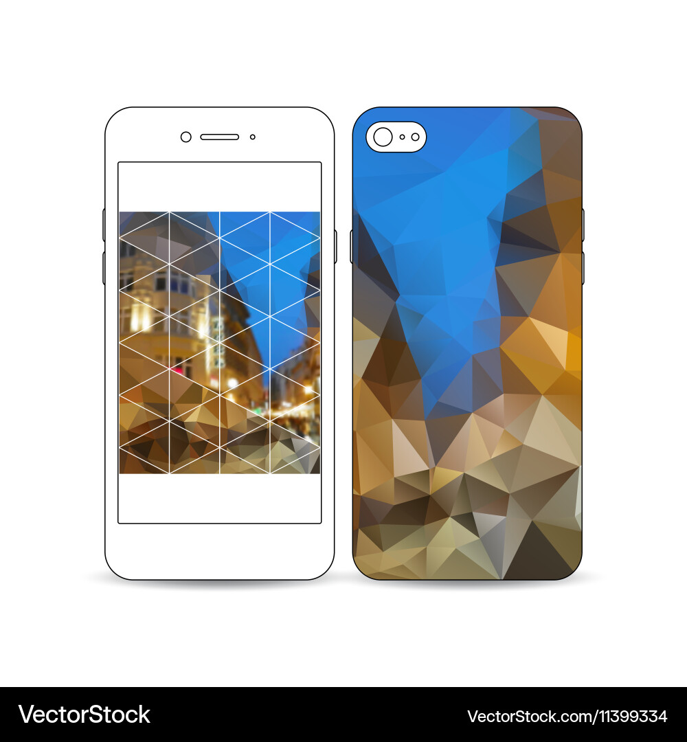 Mobile smartphone with an example of the screen vector image