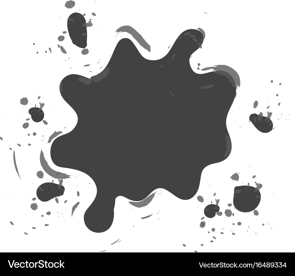 Shaped and sized abstract ink blots isolated Vector Image