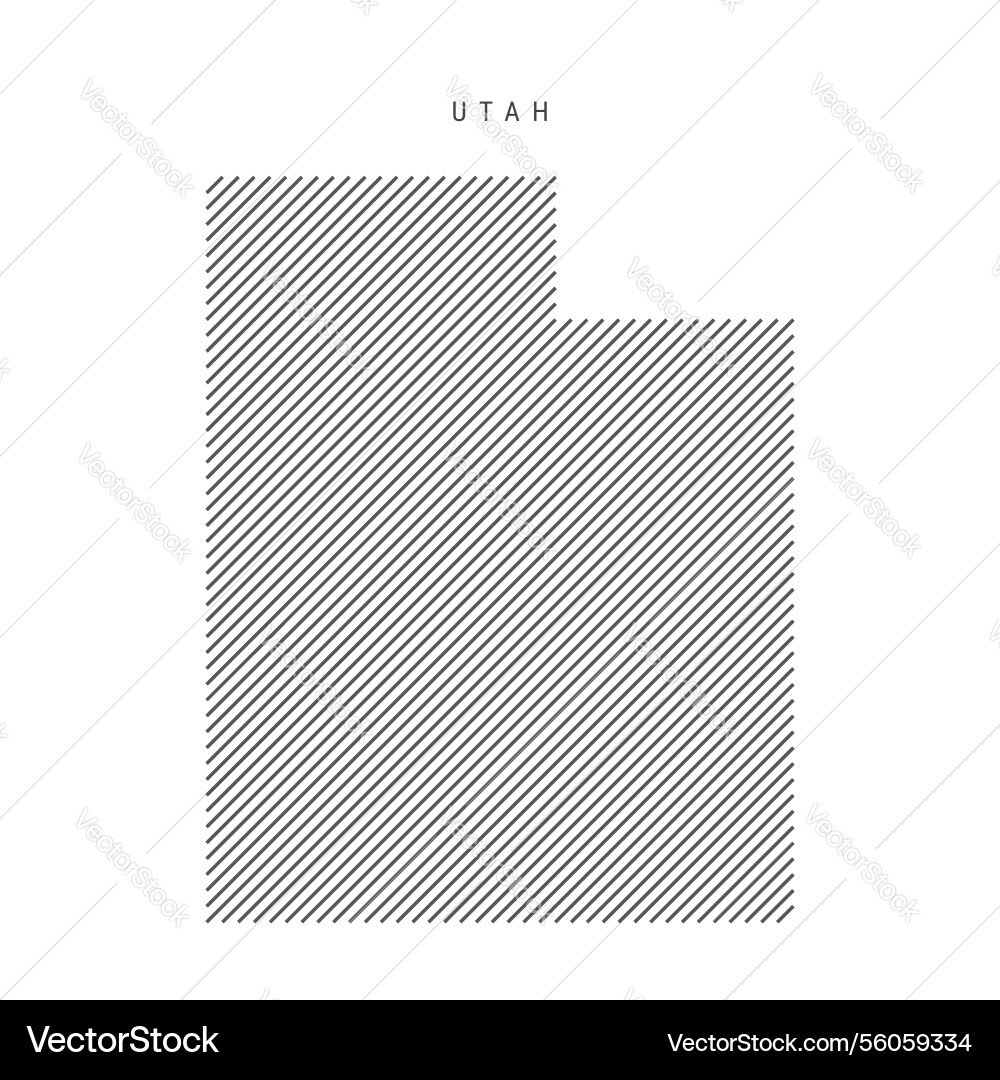 Utah map from pattern of black slanted parallel Utah map from pattern of black slanted parallel vector image