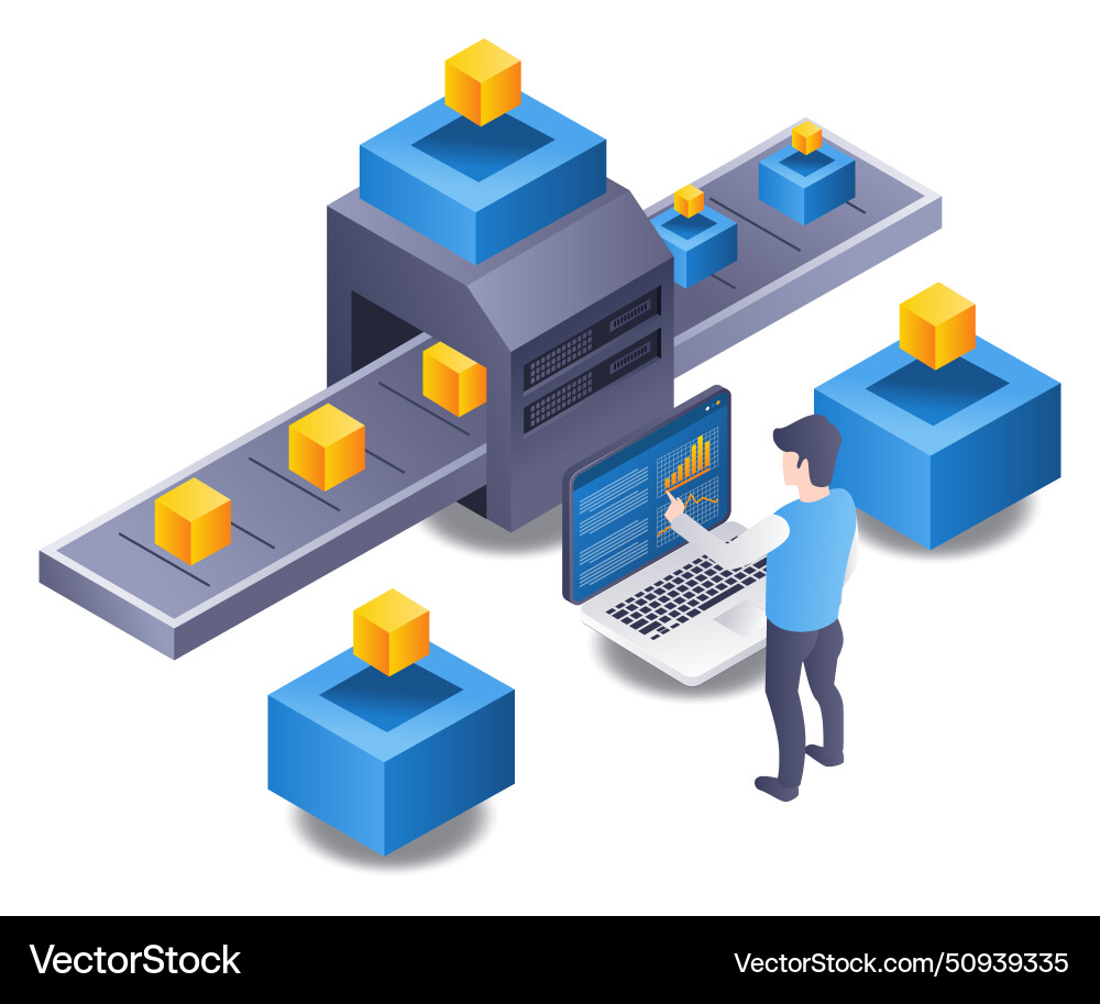 Artificial intelligence technology blockchain Artificial intelligence technology blockchain vector image
