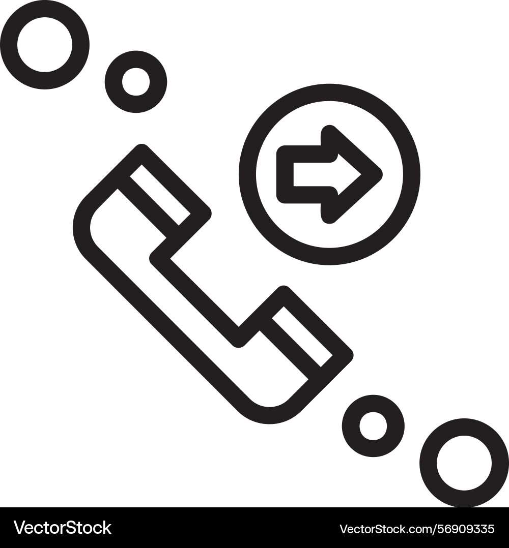 Call forwarding linear style icon design Vector Image