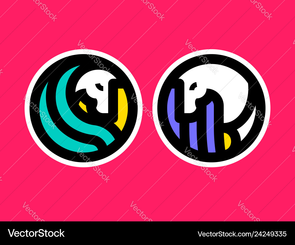 Colorful icon or logo template of horse Colorful icon or logo template of horse vector image